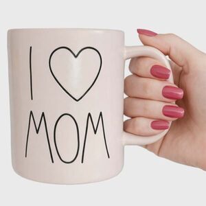 Rae Dunn Coffee Cup Mug Pink I Love Mom Tea NWT